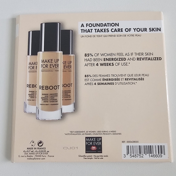 ⚪ free⚪ MAKEUP FOREVER REBOOT FOUNDATION SAMPLE CARD - Picture 6 of 8